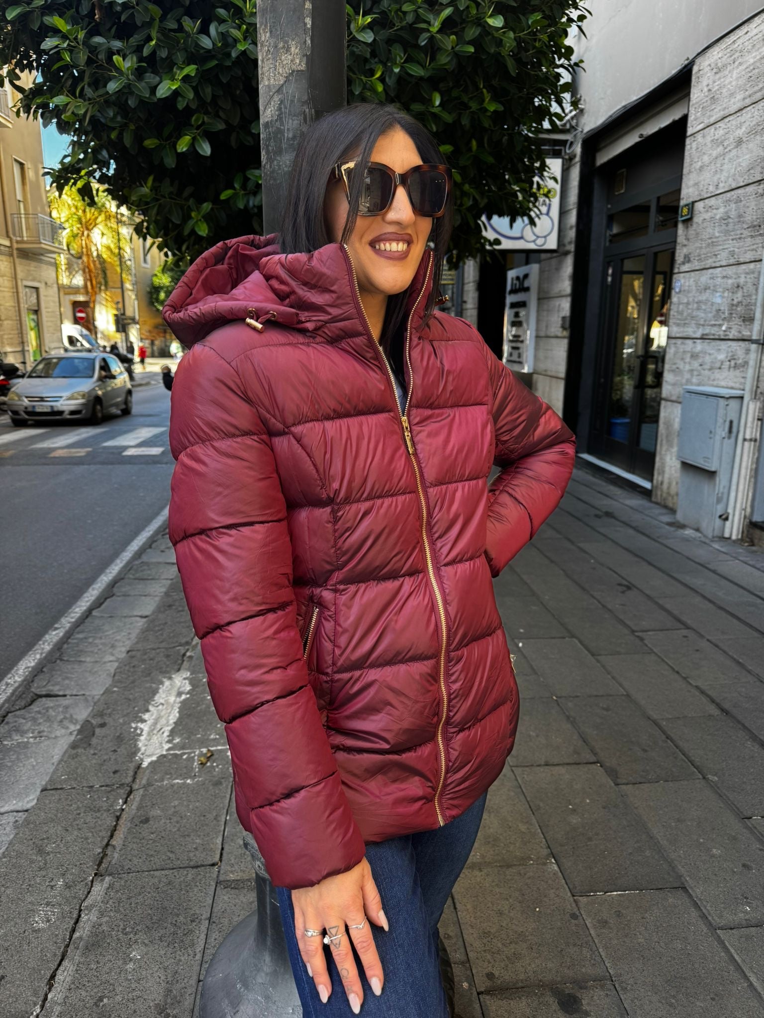 Piumino trapuntato con cappuccio Lizalù 1080