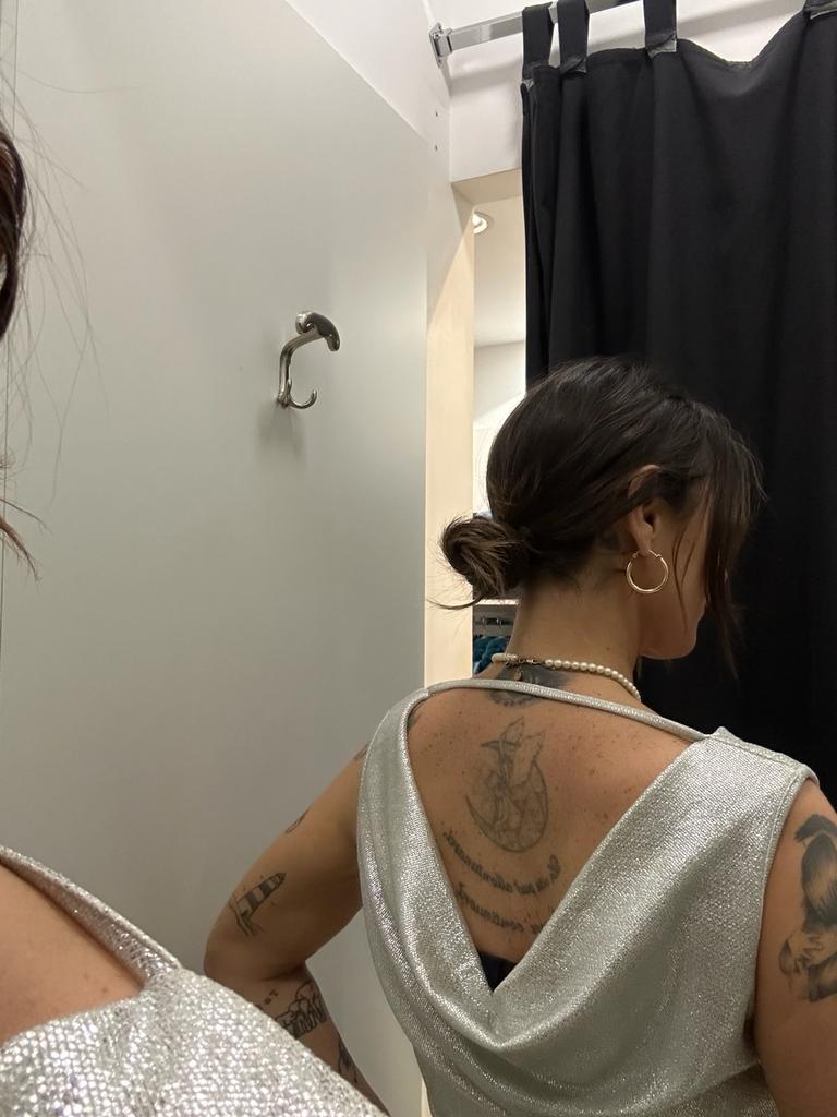 Top effetto metallico con collo a bavero Akè 9404