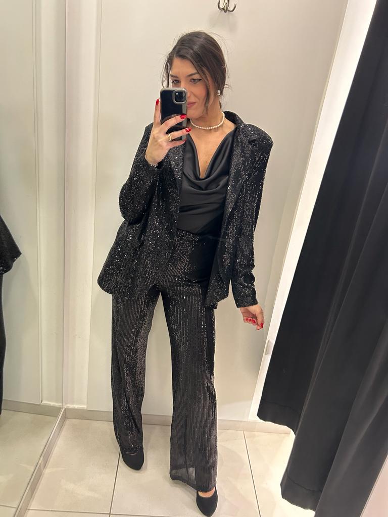 Pantalone palazzo in paillettes Lizalù 7454