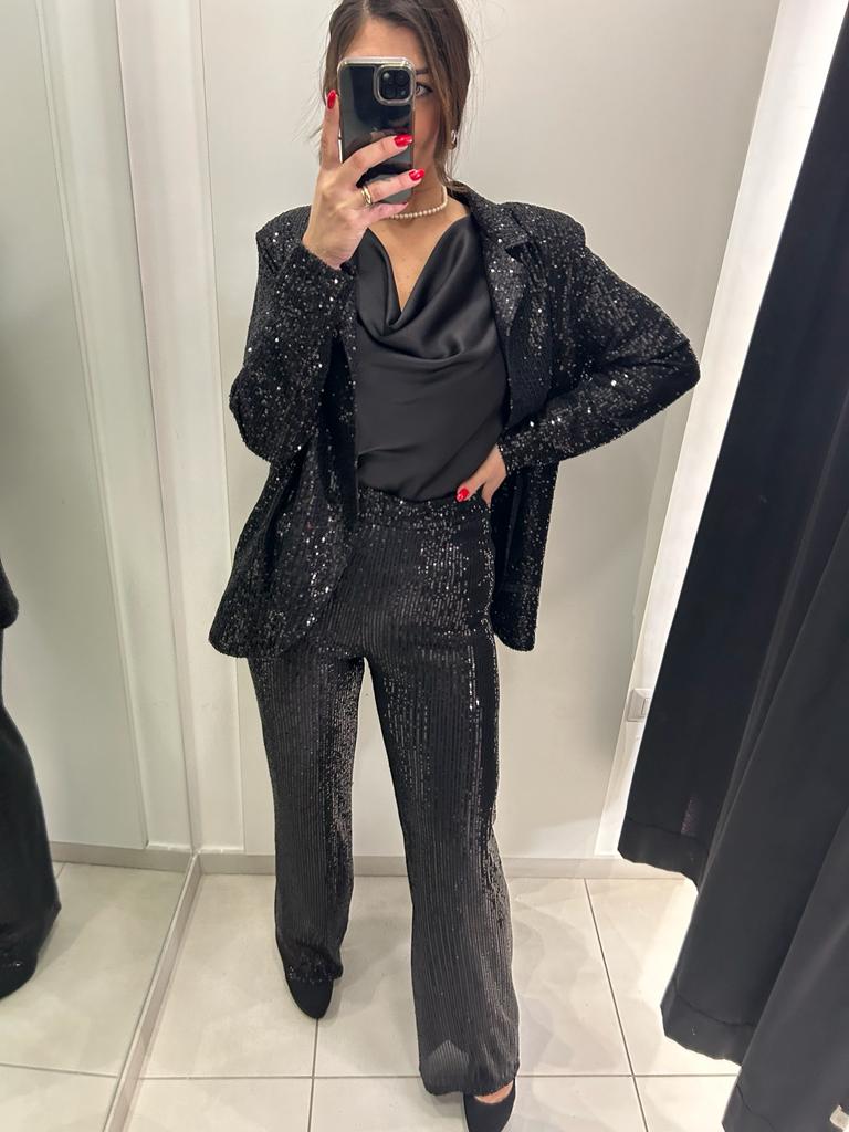 Pantalone palazzo in paillettes Lizalù 7454