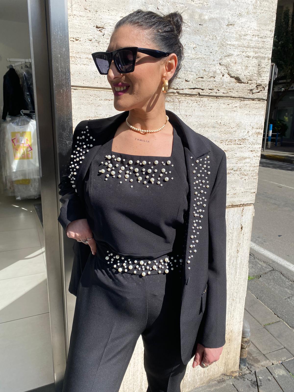 Pantalone tecnico con busto in perle Lizalù 3861