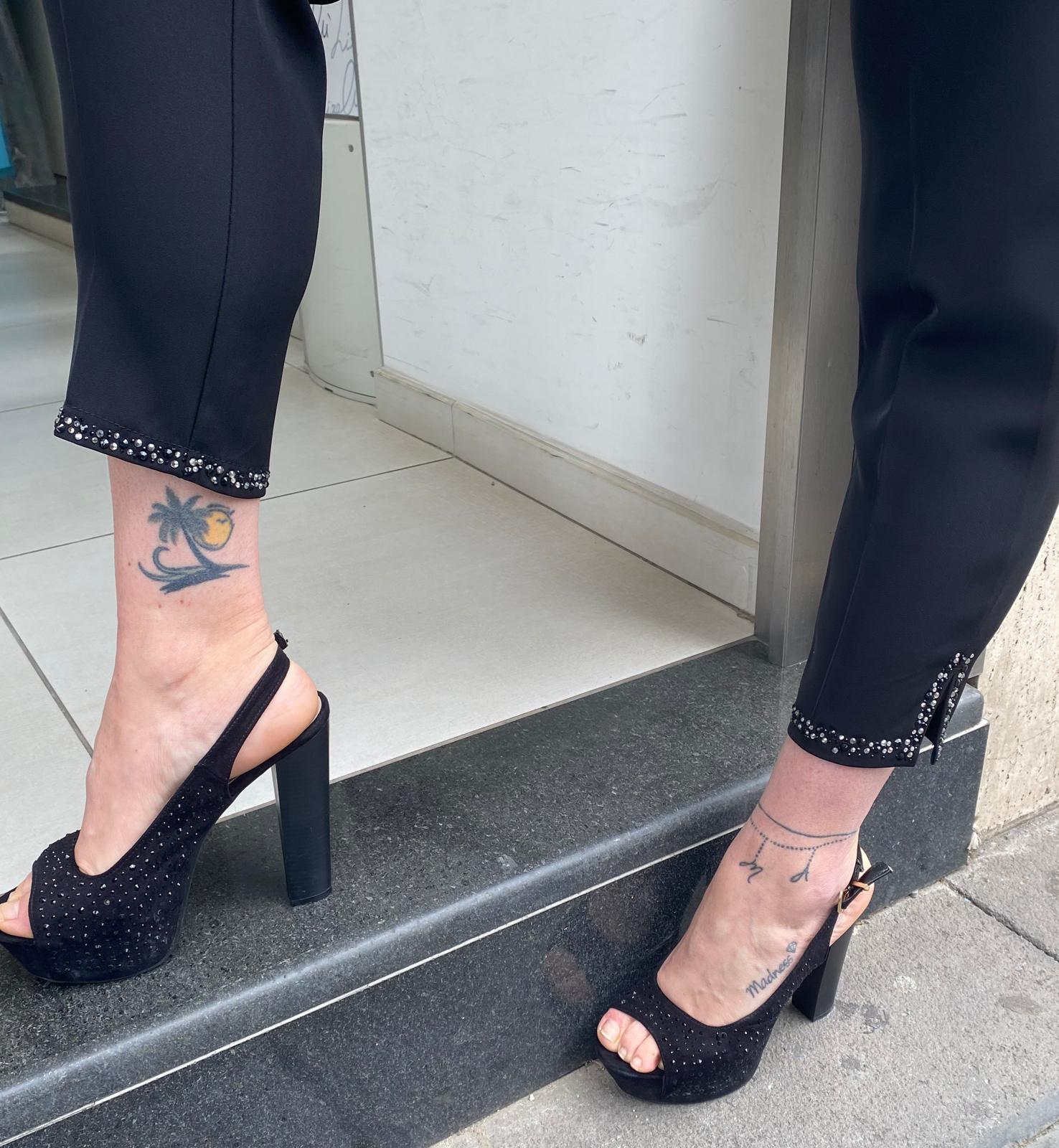 Pantalone con spacchetto in strass Lizalù EDVIGE