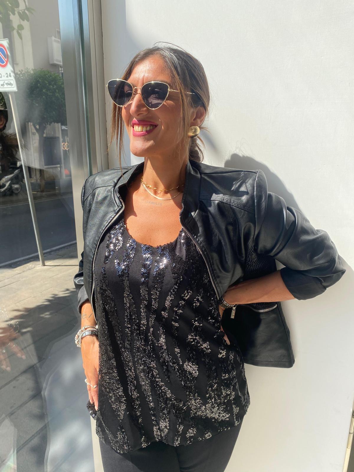 Top in paillettes Lizalù Z148