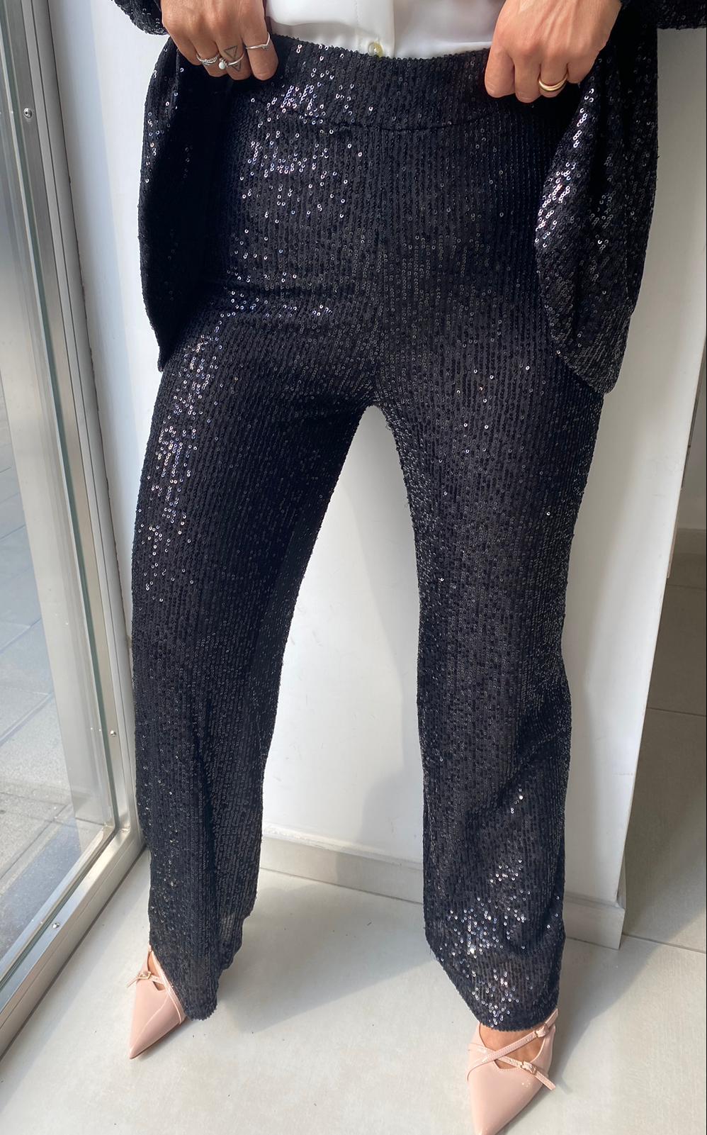 Pantalone a palazzo in paillettes Lizalù 7242
