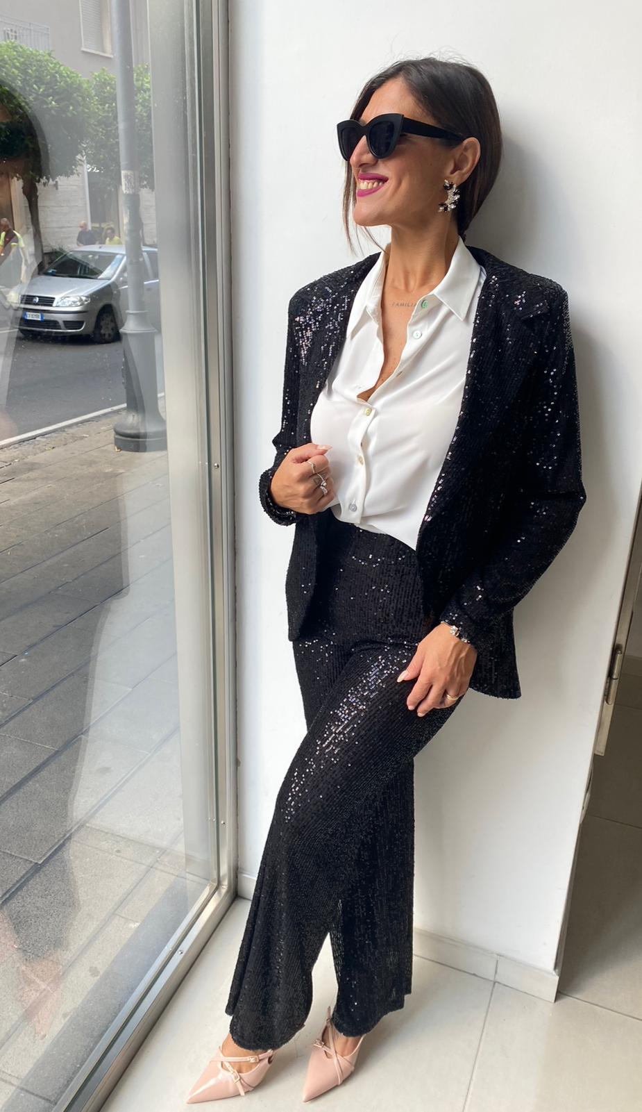 Giacca modello blazer in paillettes Lizalù Z747