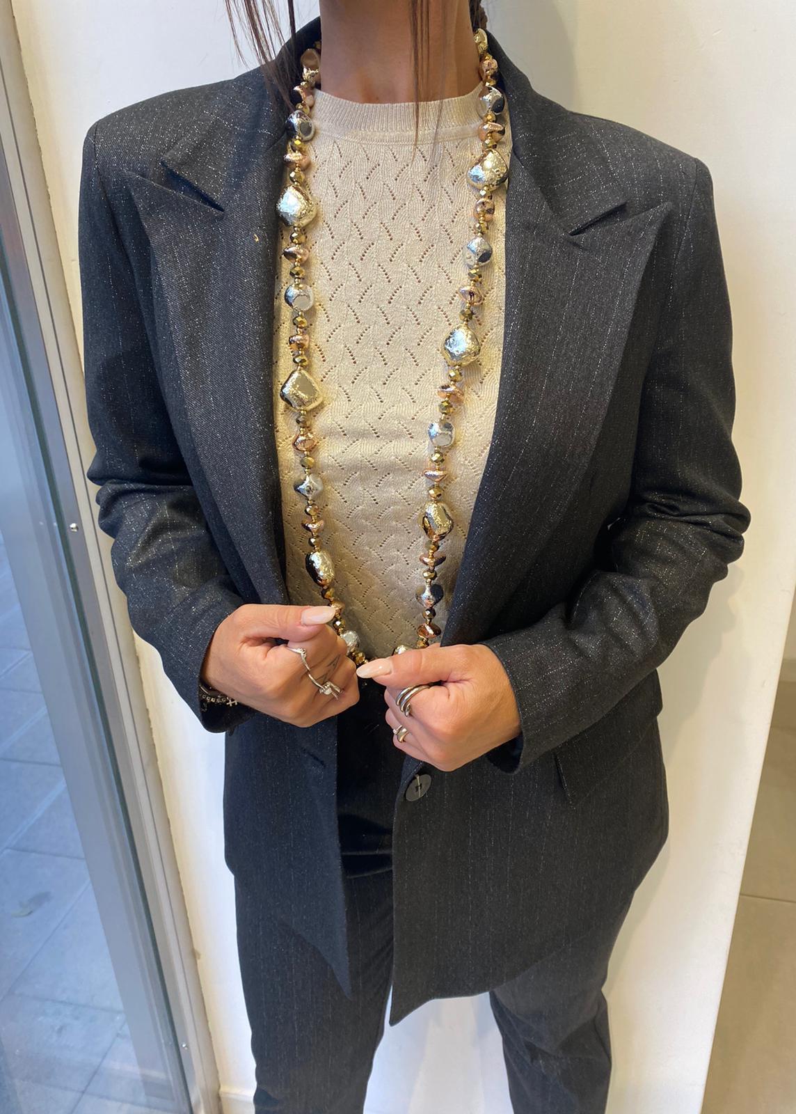 Giacca gessata lurex Lizalù 199B
