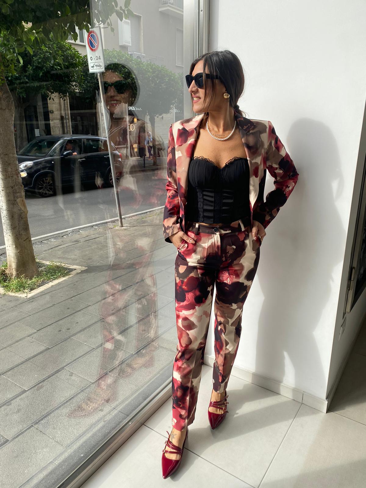 Pantalone sigaretta a fantasia con tasca uomo Akè 419E