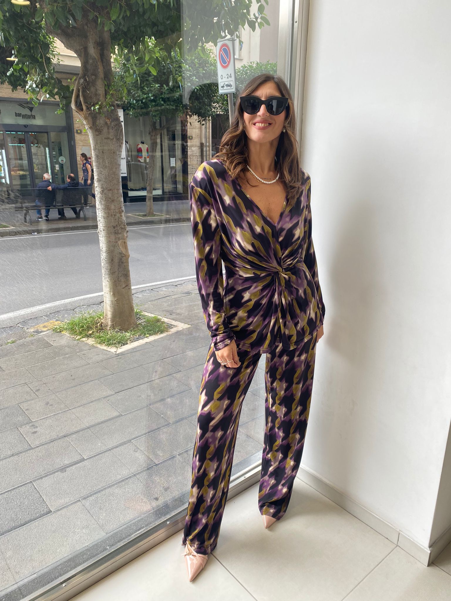 Pantalone palazzo fantasia Lizalù E101