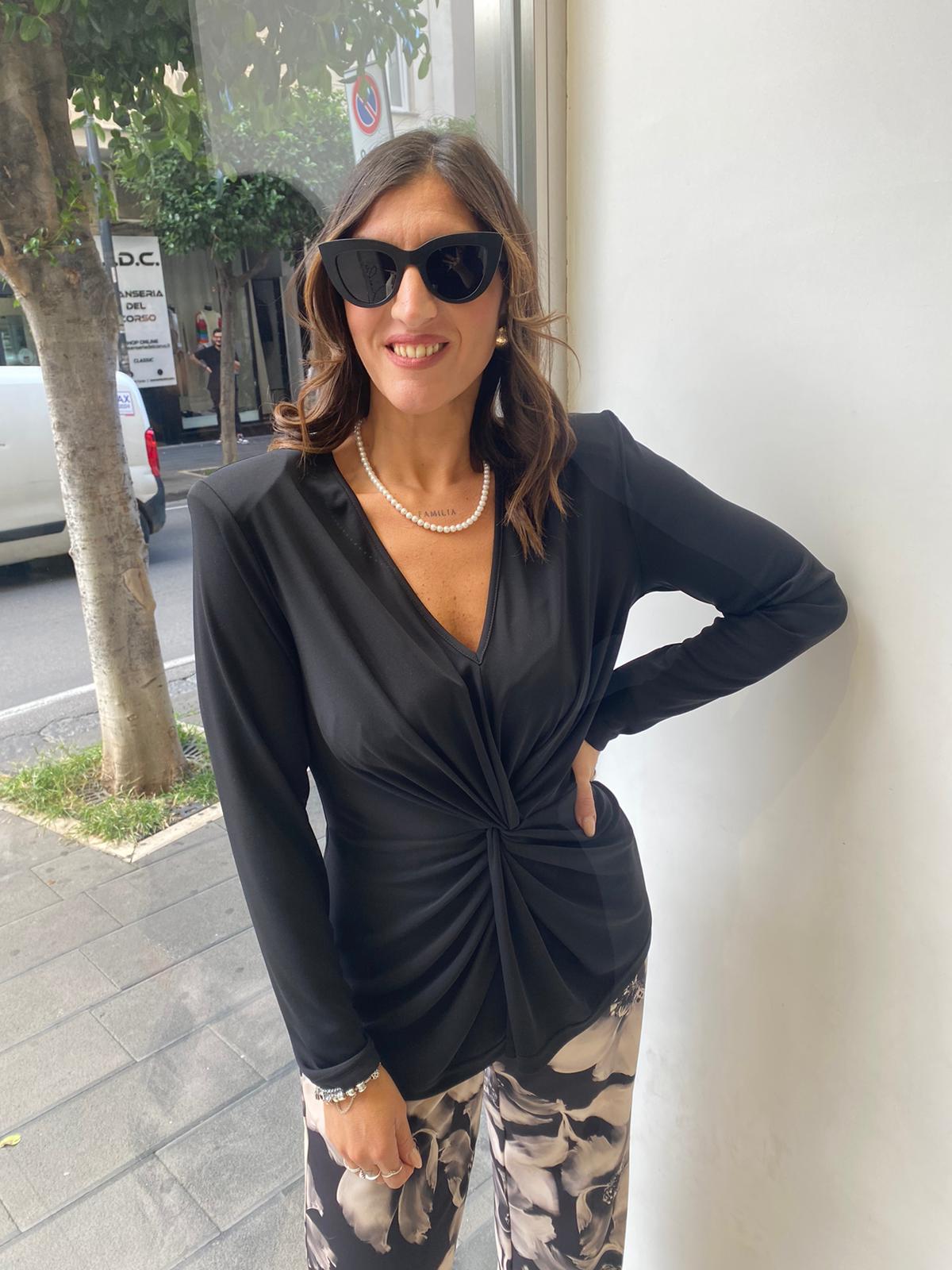 Maglia in jersey con nodo Lizalù E508