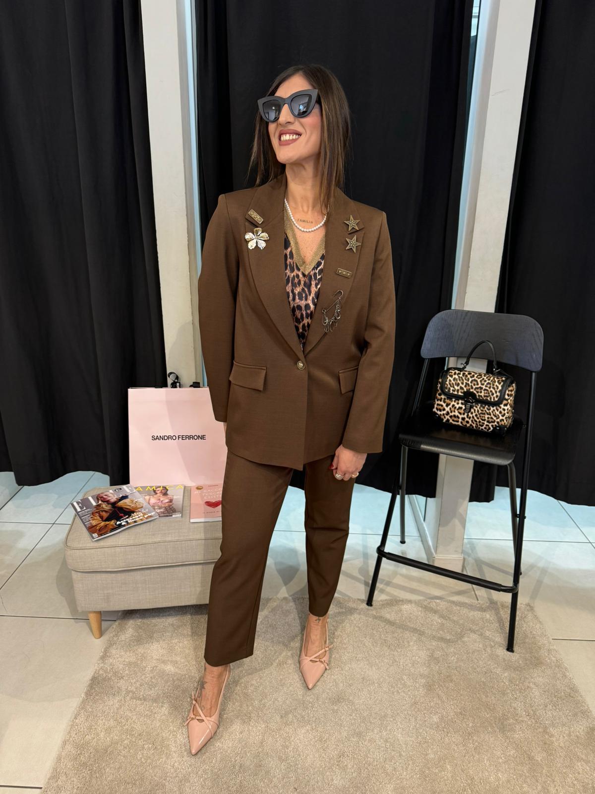 Giacca monopetto con charme sul collo  SANDRO FERRONE JENNY