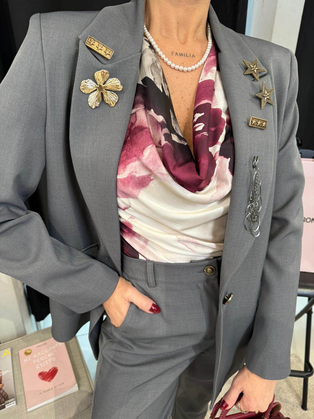 Giacca monopetto con charme sul collo  SANDRO FERRONE JENNY