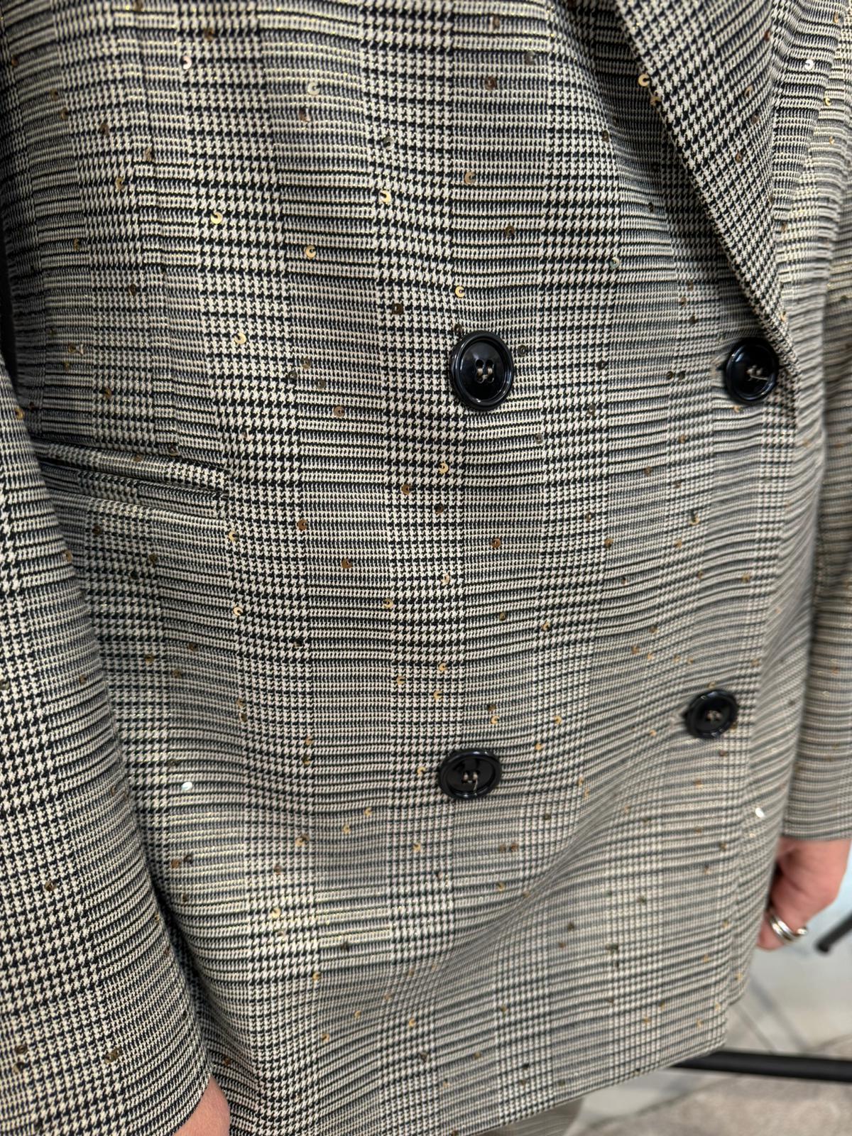 Giacca doppiopetto galles in lurex SANDRO FERRONE JARA