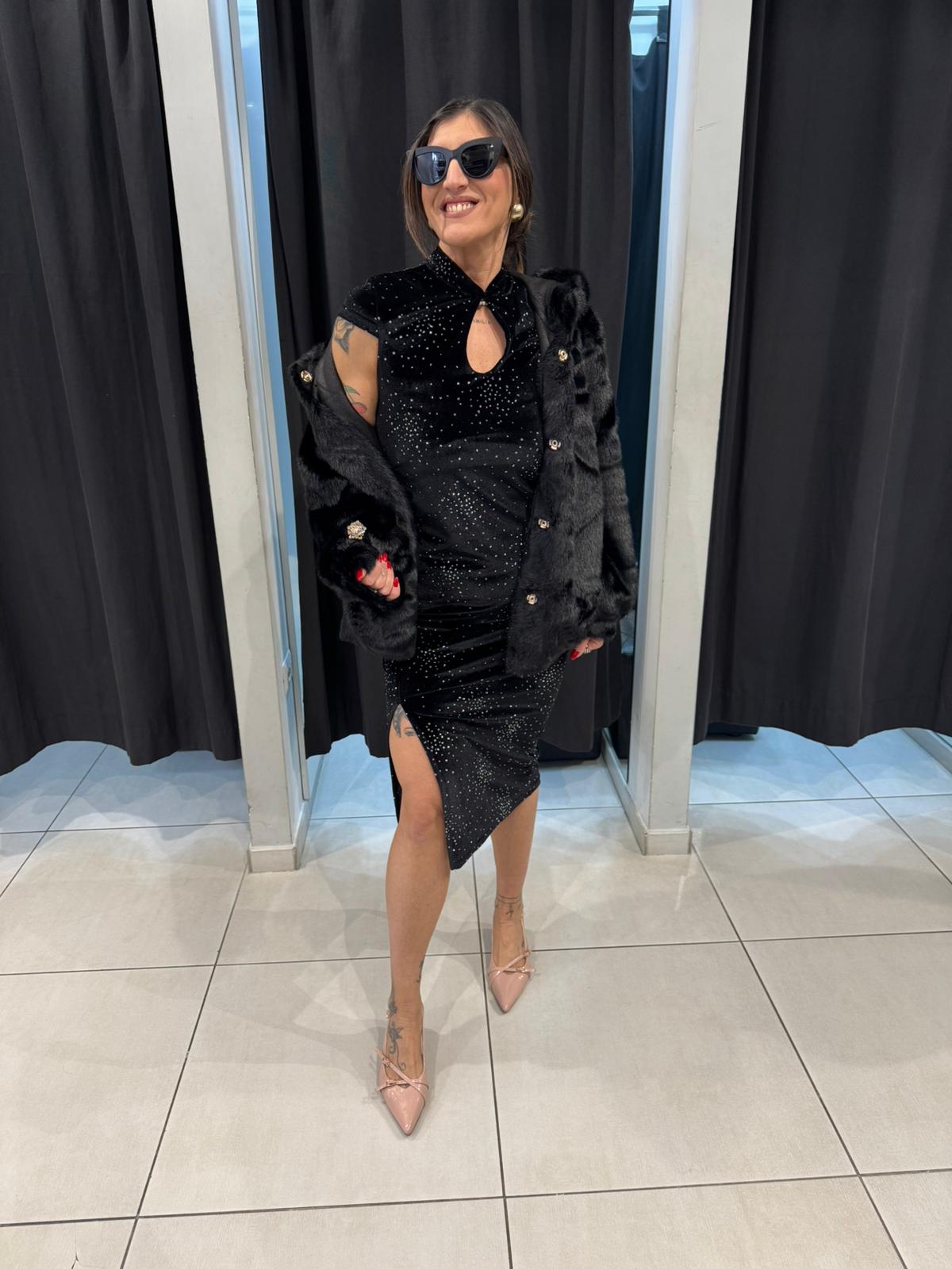 Abito in lurex mezza manica con collo coreana SANDRO FERRONE MAS