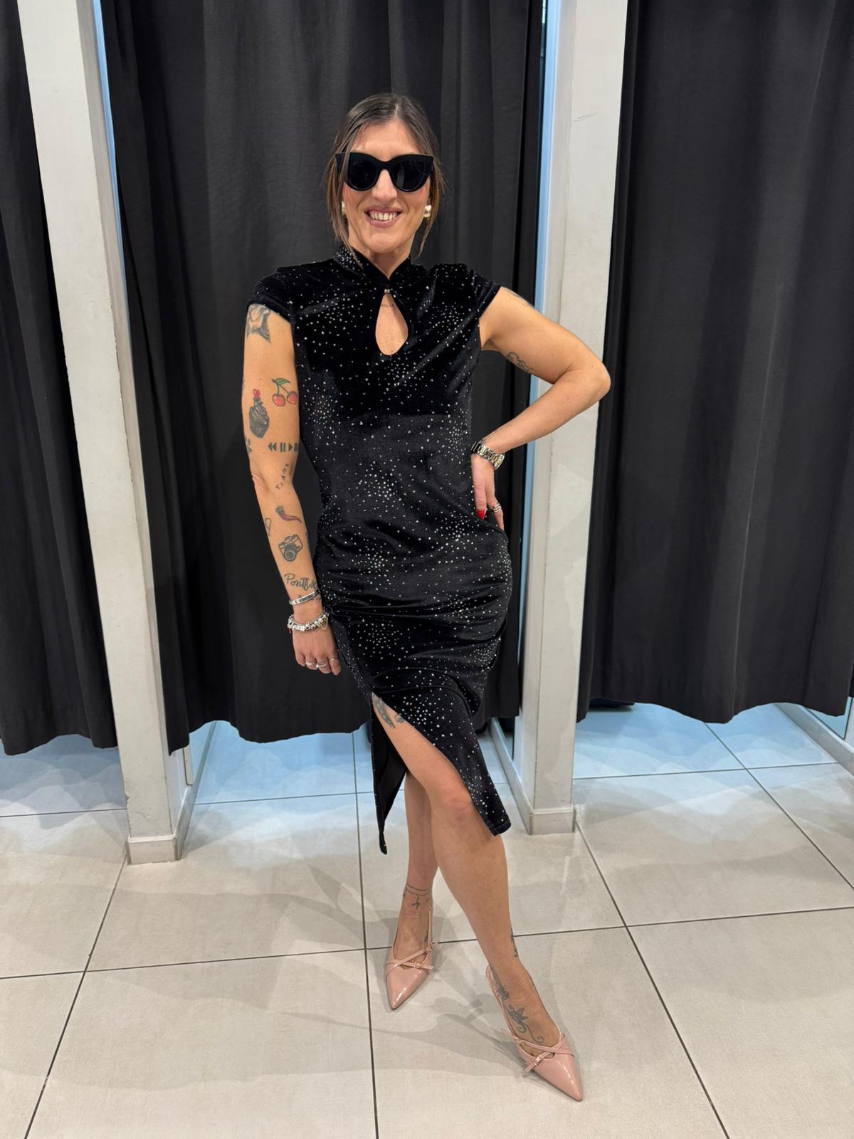 Abito in lurex mezza manica con collo coreana SANDRO FERRONE MAS