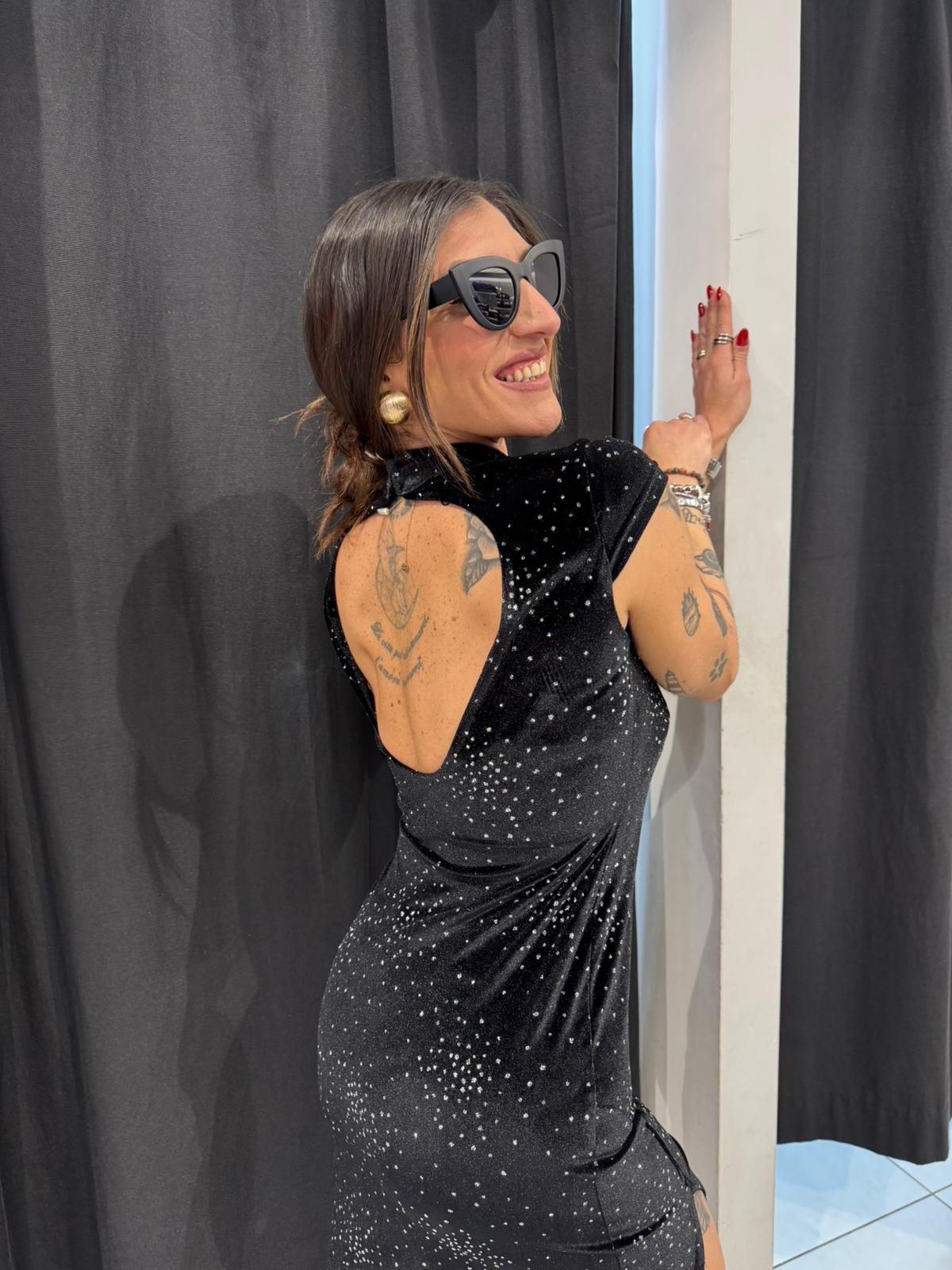 Abito in lurex mezza manica con collo coreana SANDRO FERRONE MAS