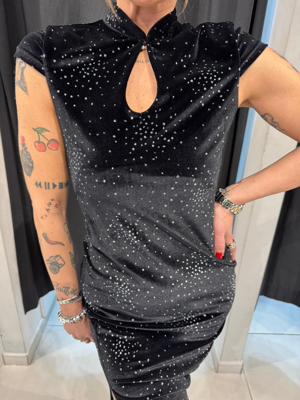 Abito in lurex mezza manica con collo coreana SANDRO FERRONE MAS