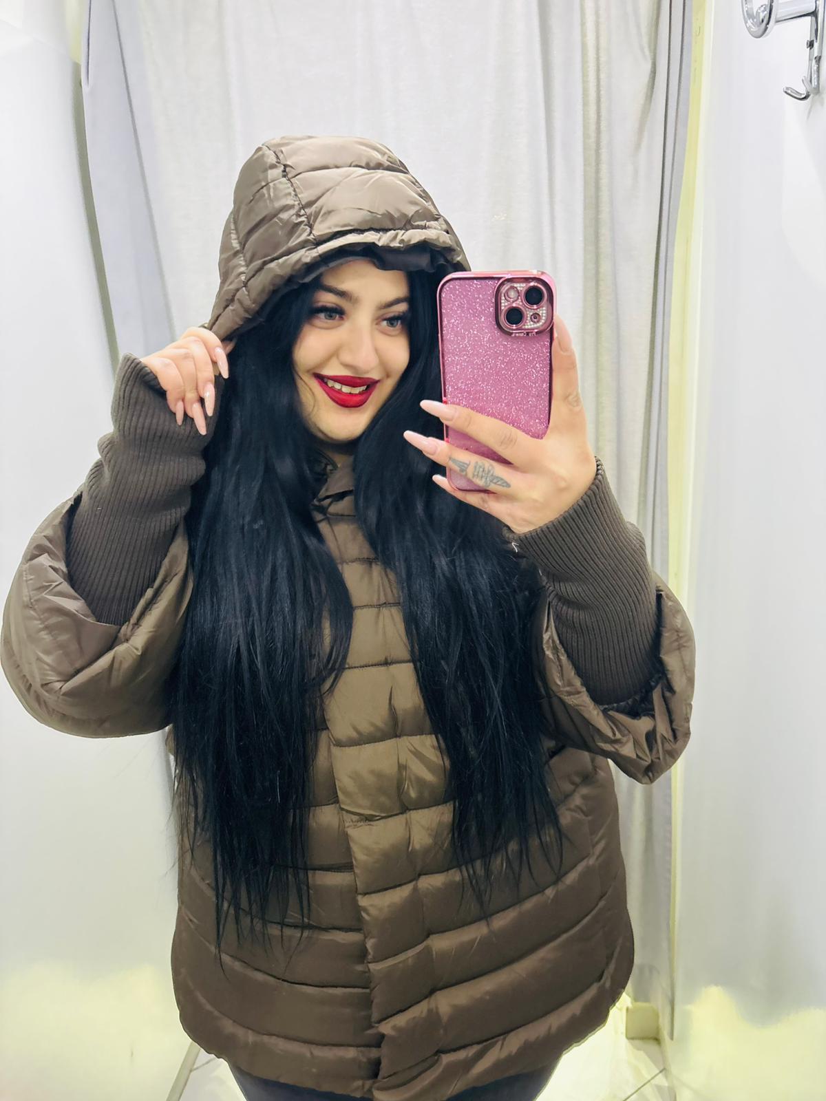 Piumino lungo con polsini elastici Lizalù 6682
