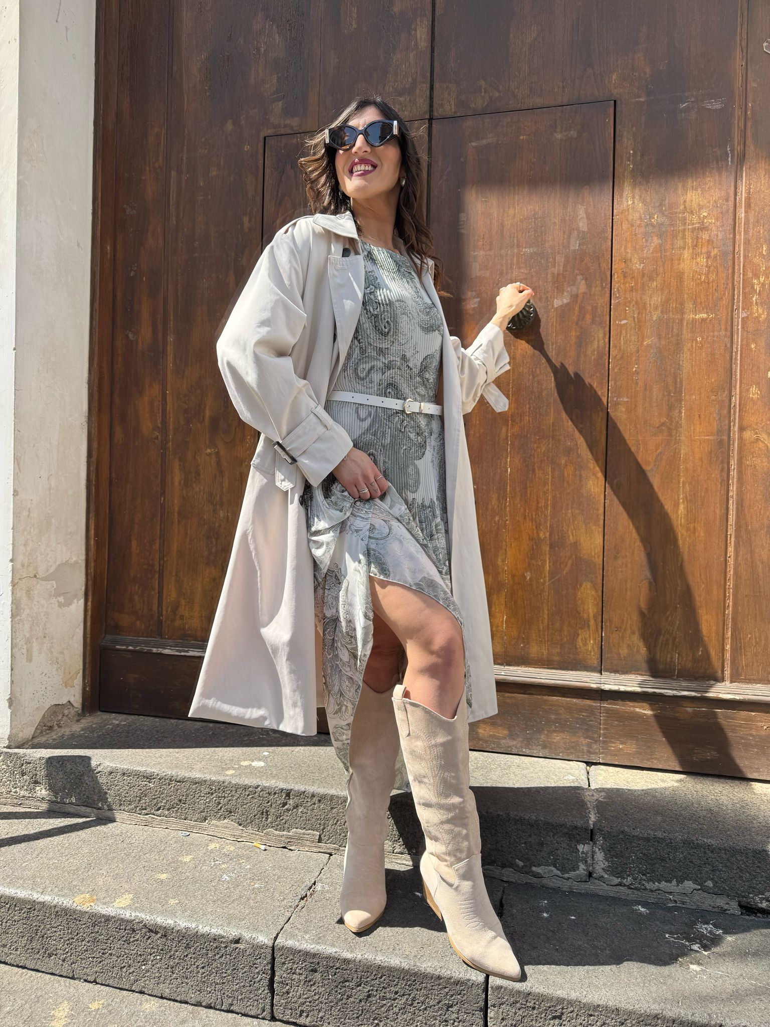 Trench lungo con cintura SANDRO FERRONE C086