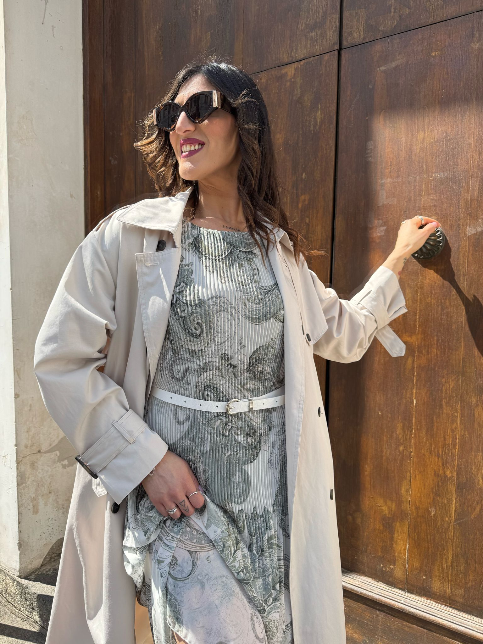 Trench lungo con cintura SANDRO FERRONE C086