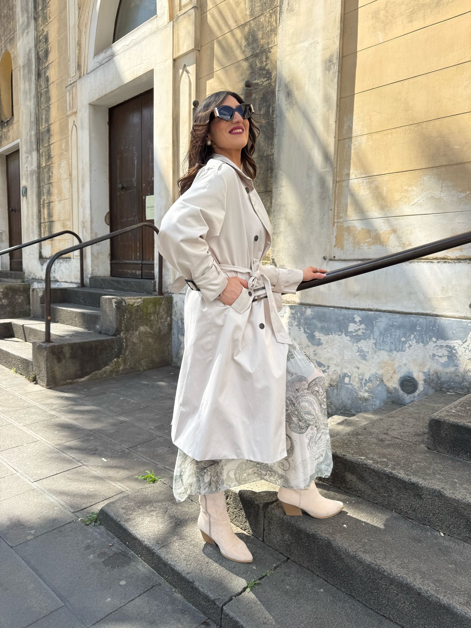 Trench lungo con cintura SANDRO FERRONE C086