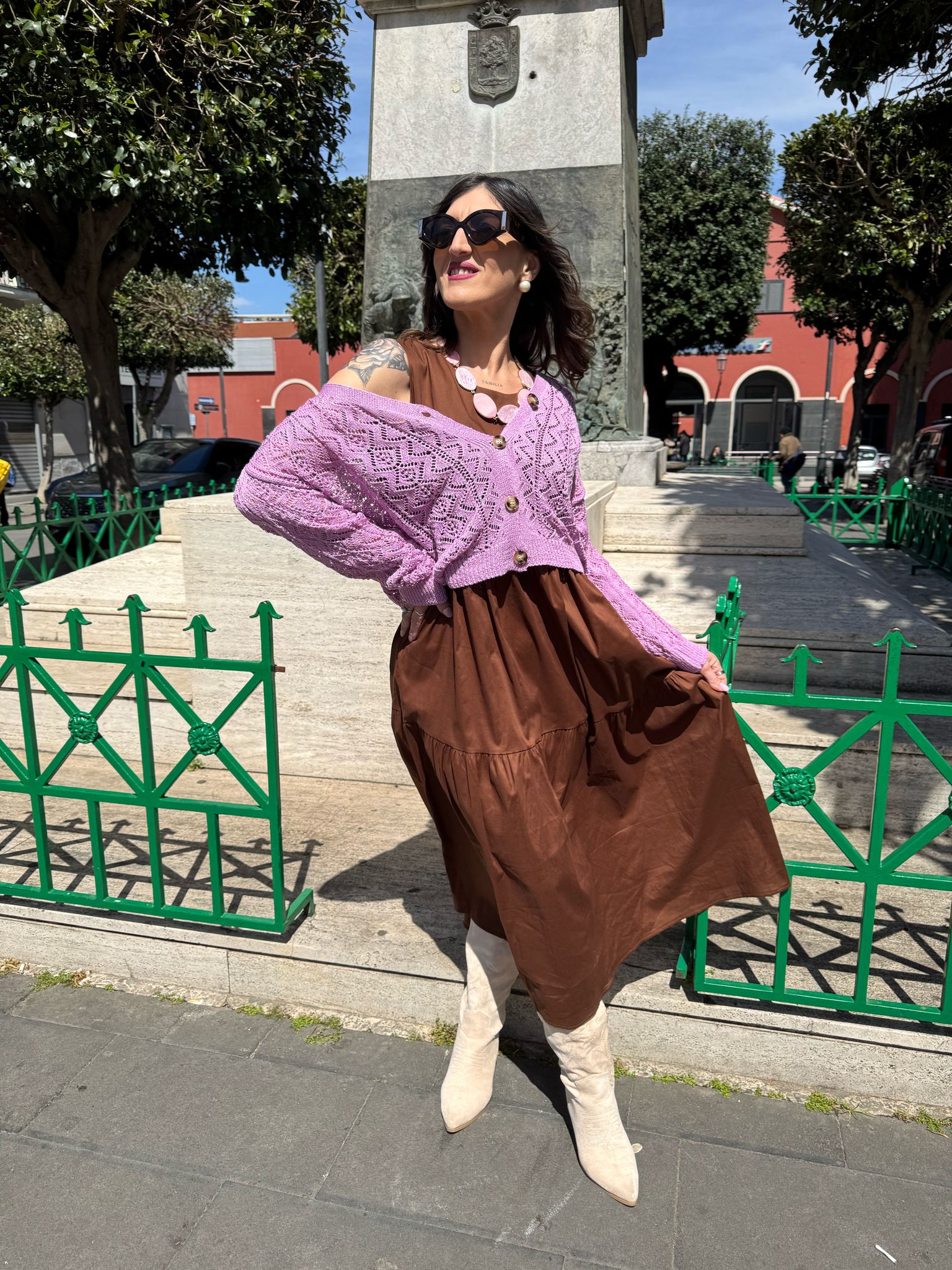 Cardigan traforato  con bottoni Akè 8066