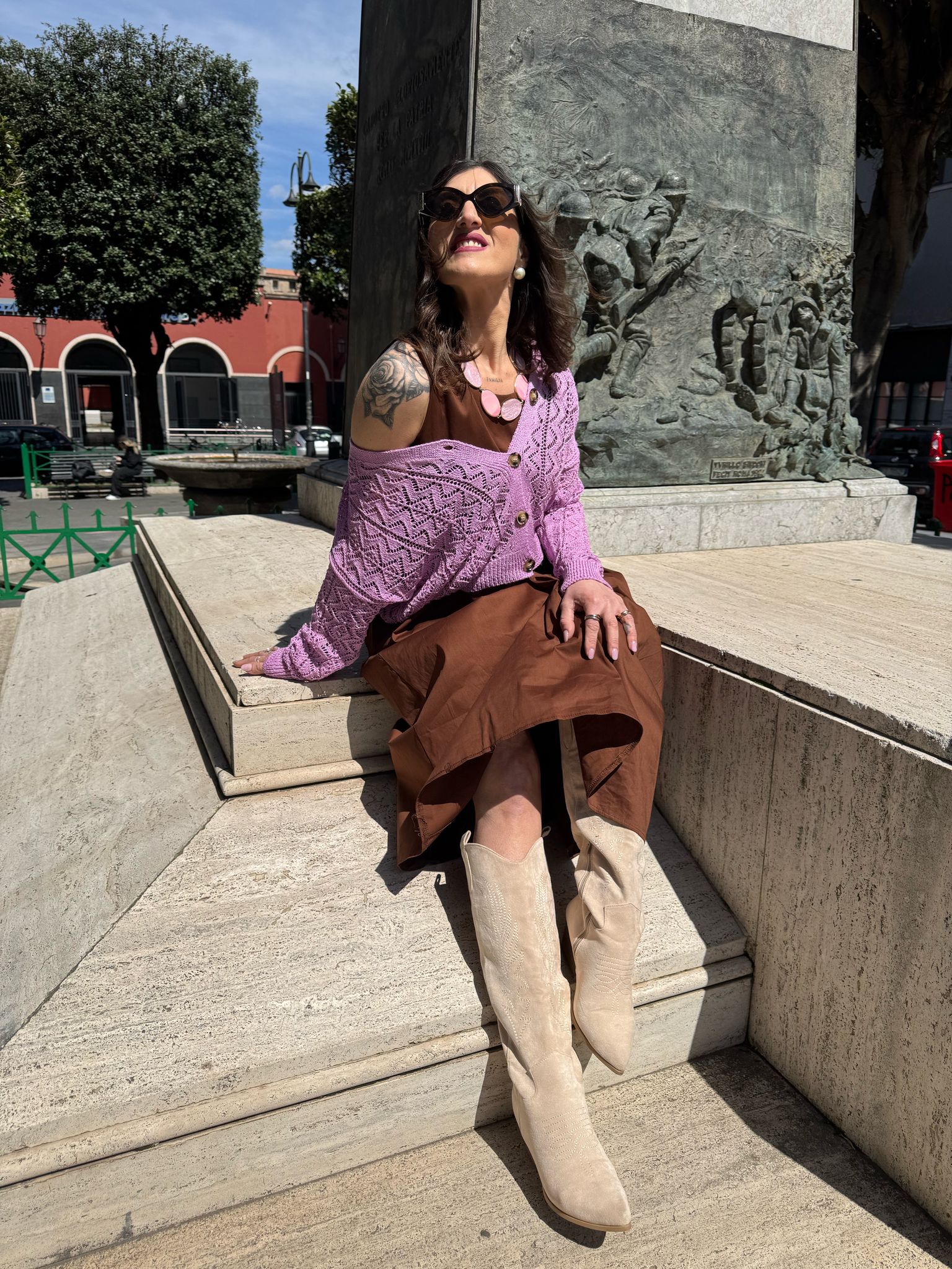 Cardigan traforato  con bottoni Akè 8066