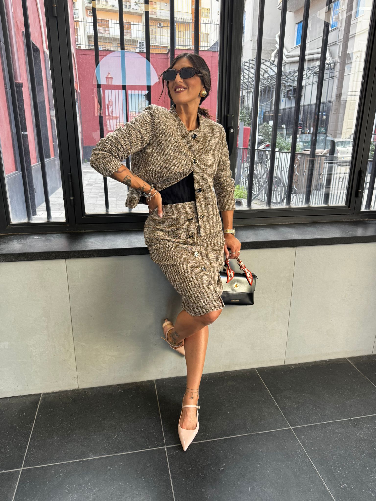 Gonna in tweed con bottoni Lizalù ZENA