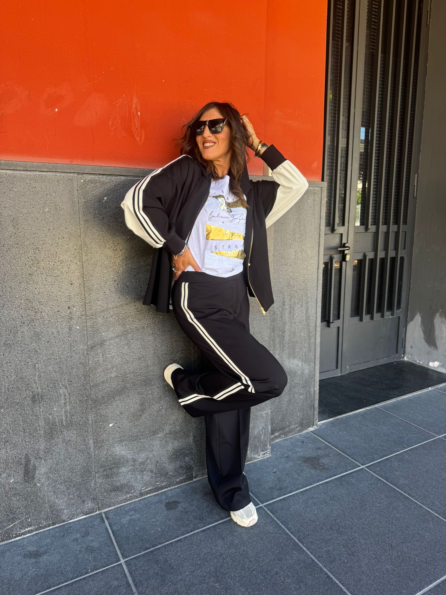 Pantalone banda laterale con elastico sul retro SANDRO FERRONE RON