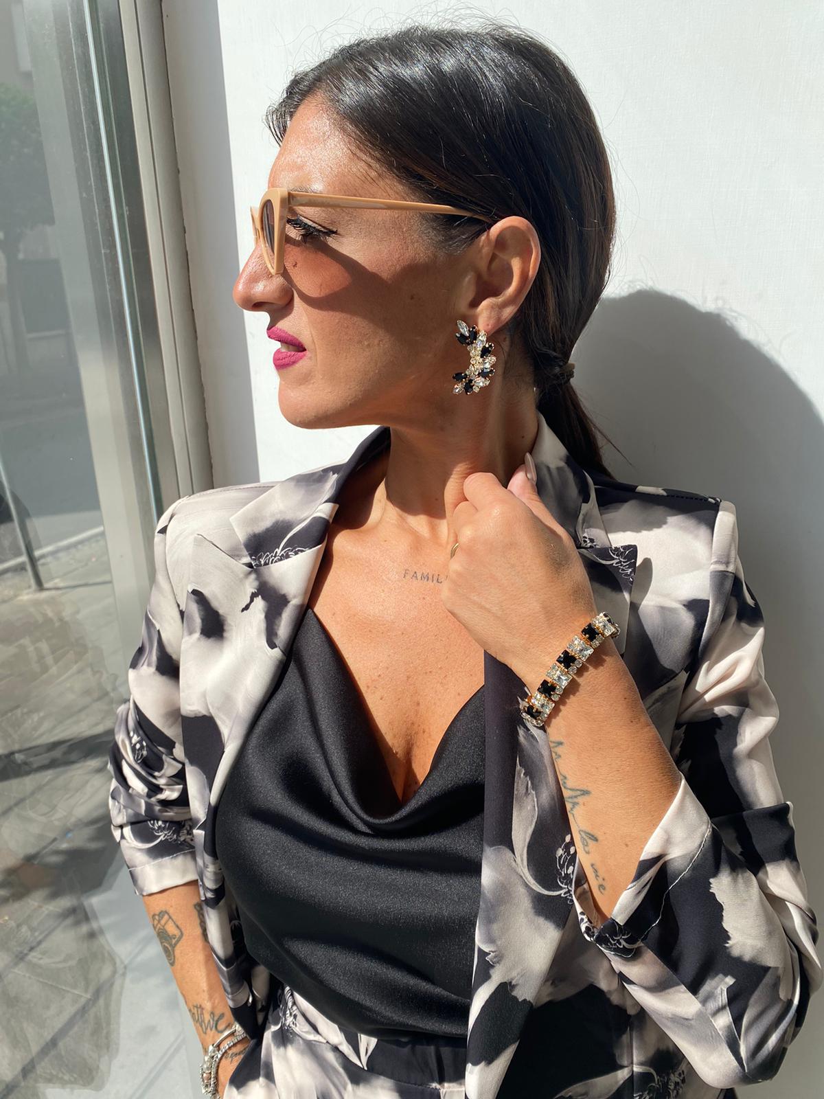 Giacca modello blazer con pattine fantasia fiore SANDRO FERRONE SIM