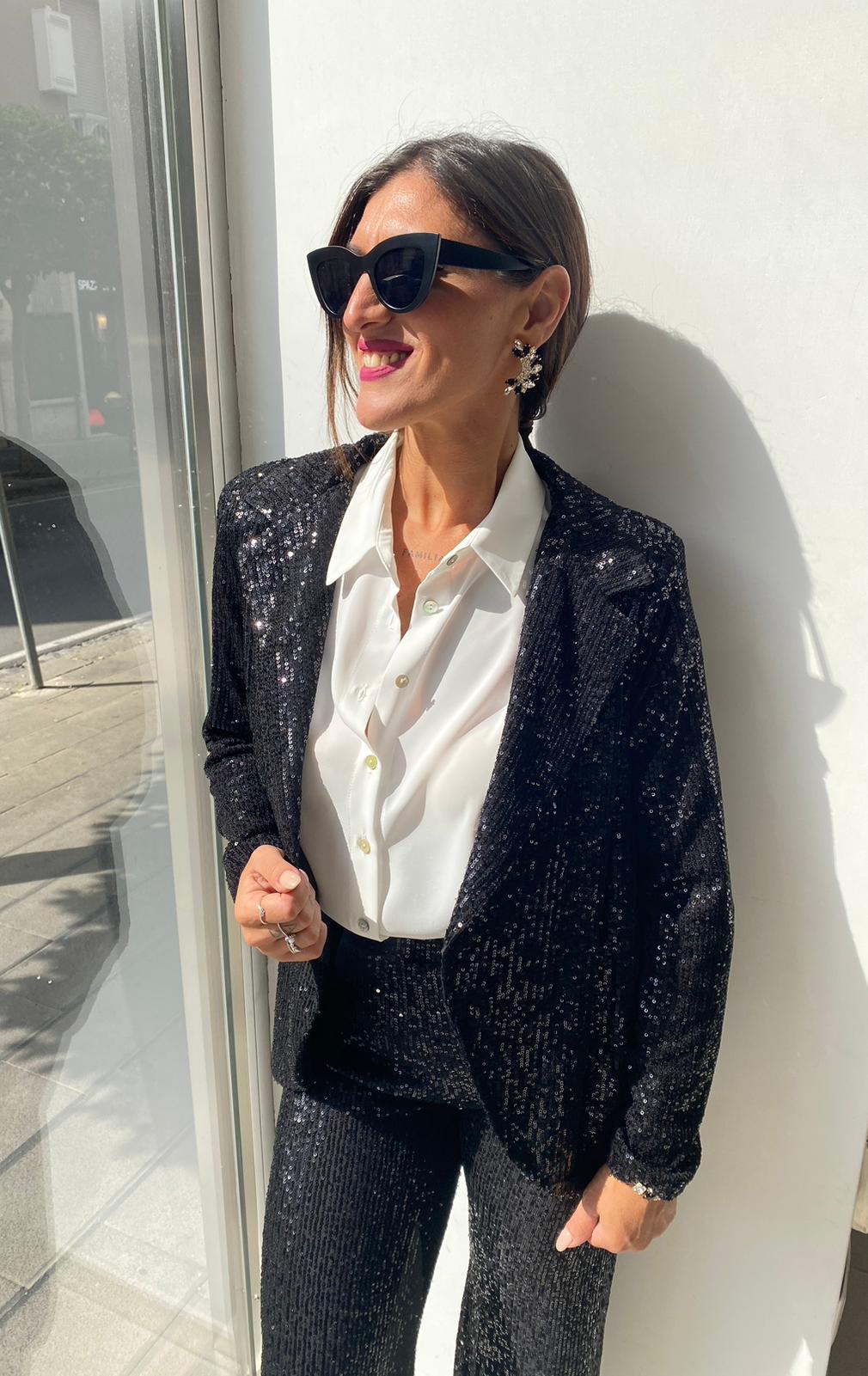Giacca modello blazer in paillettes Lizalù Z747