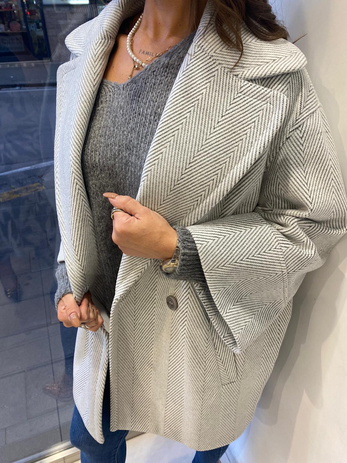 Cappotto corto con tramatura zig zag Lizalù E154