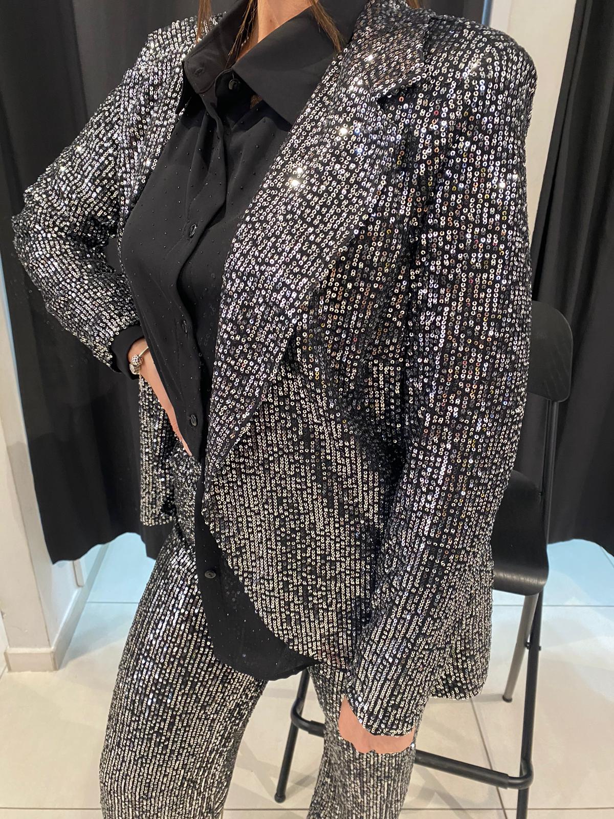 Giacca modello blazer in paillettes Lizalù Z747