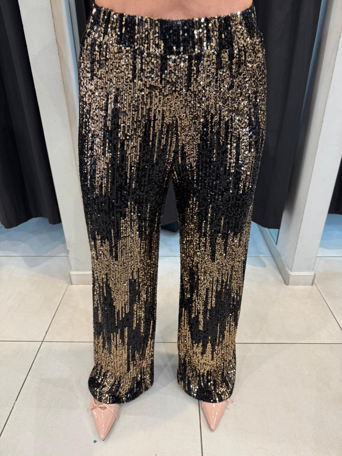 Pantalone palazzo in paillettes SANDRO FERRONE 5689