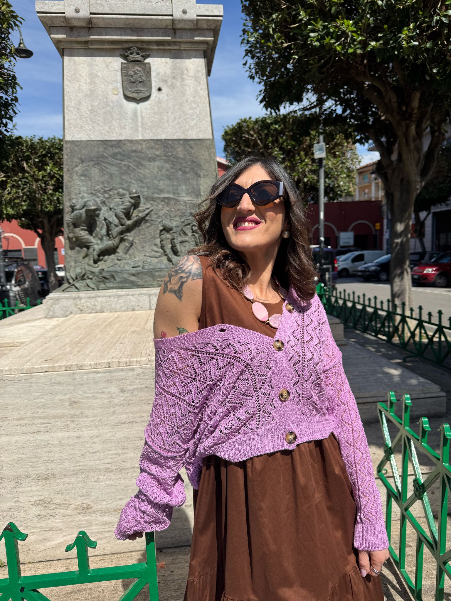 Cardigan traforato  con bottoni Akè 8066