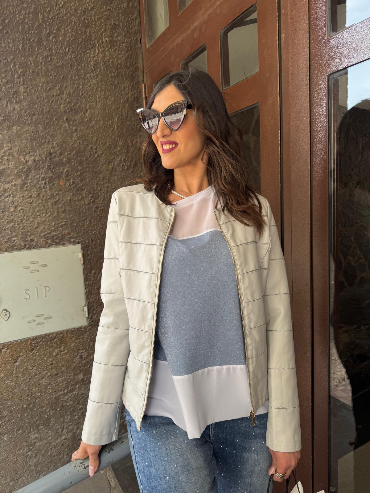 Giubbino in ecopelle slim Akè D050