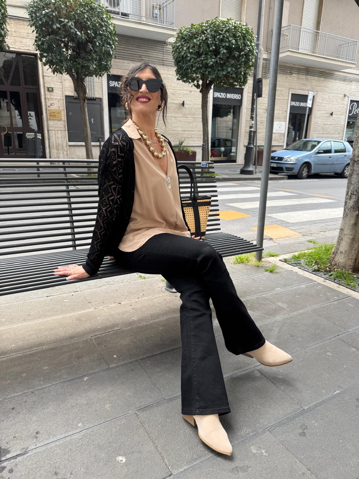 Cardigan traforato  con bottoni Akè 8066