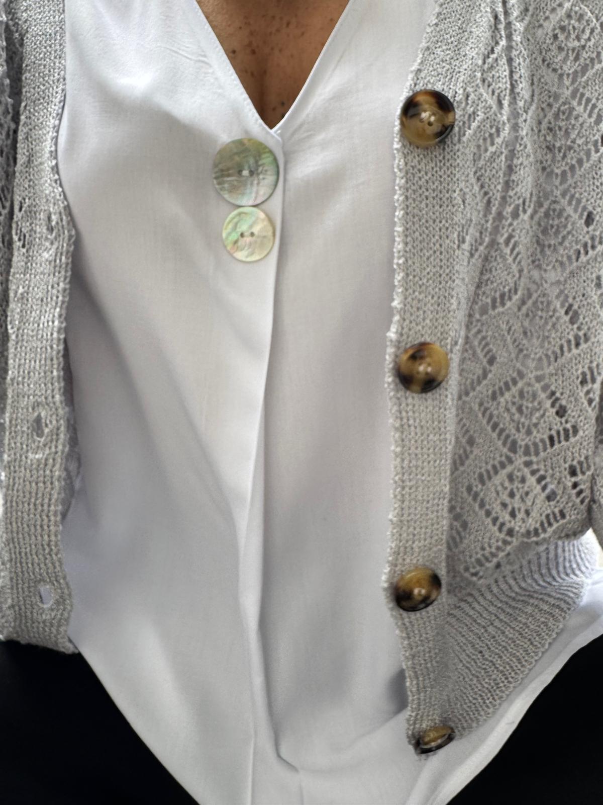Cardigan traforato  con bottoni Akè 8066