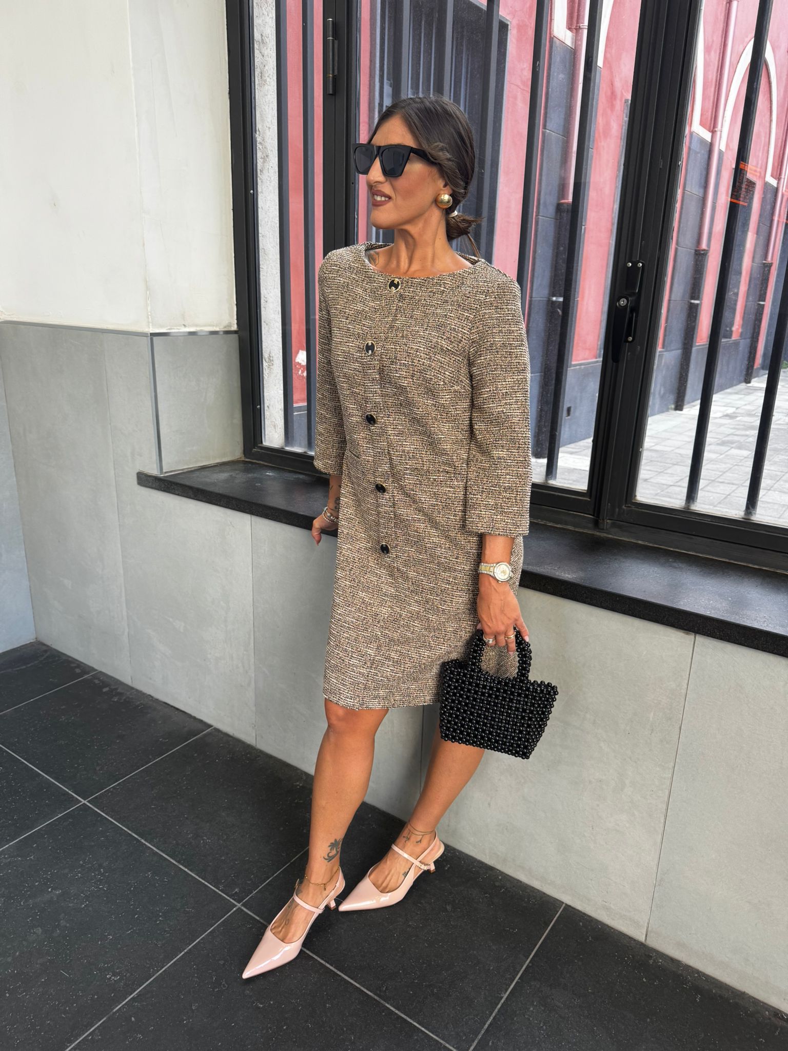 Abito manica 3/4  in tweed Lizalù ZOE