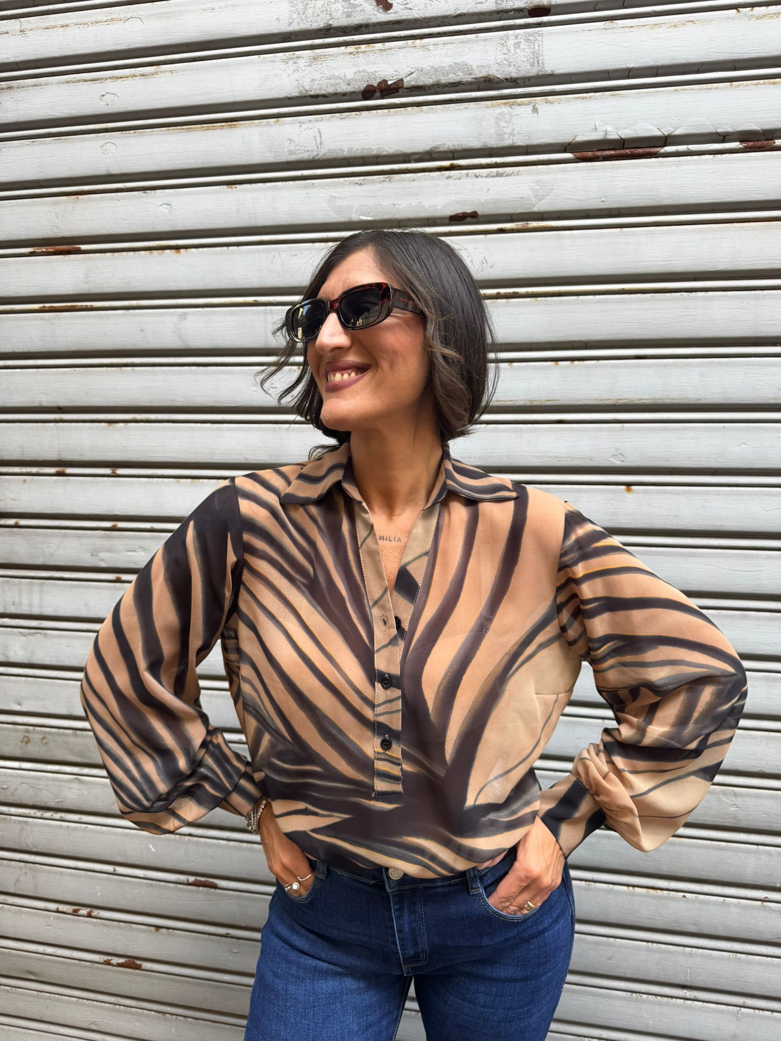 Blusa fantasia con colletto Lizalù RUBY
