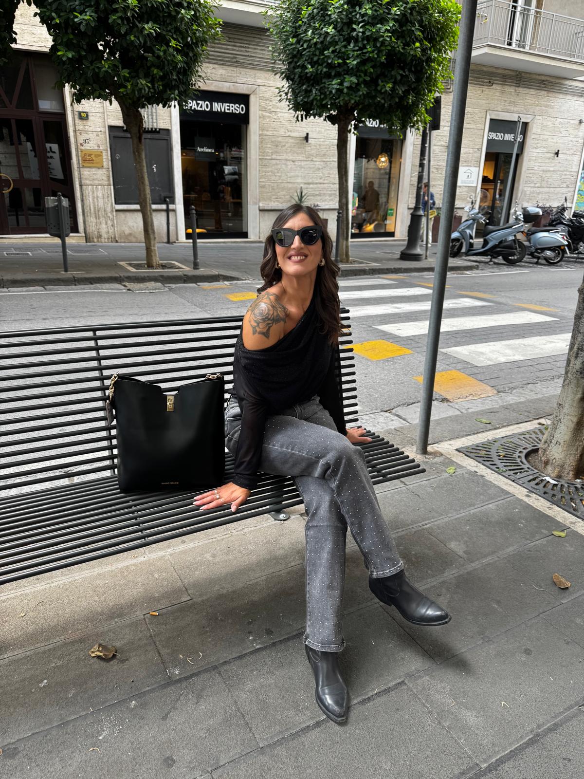 Jeans elastico con strass Lizalù CLIO
