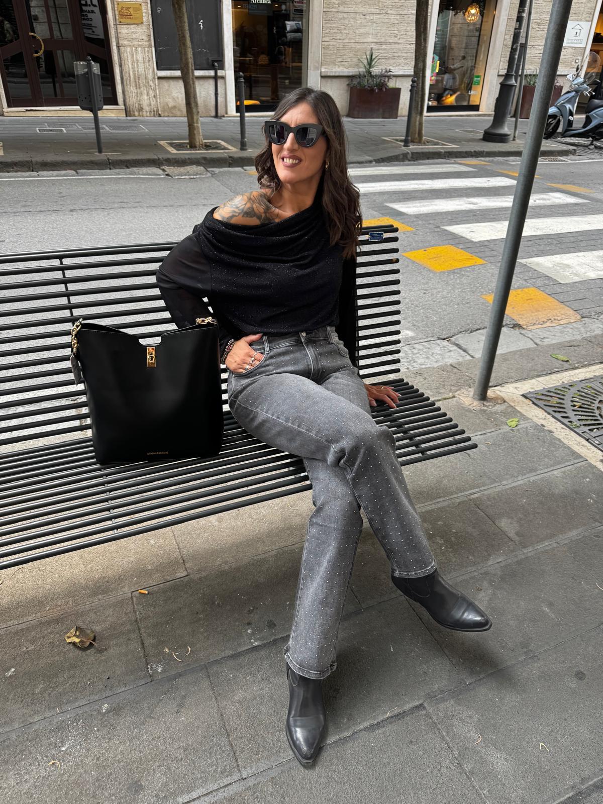 Jeans elastico con strass Lizalù CLIO