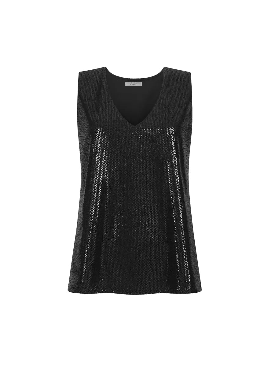 Top spalla larga in  paillettes Lizalù S047