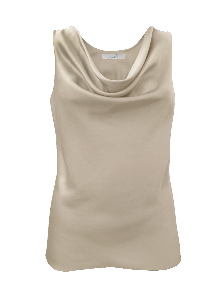 Top spalla larga effetto seta con collo a bavero Lizalù ZARA