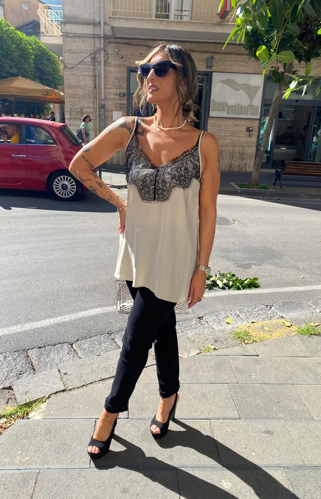 Top con pizzo Lizalù 6162