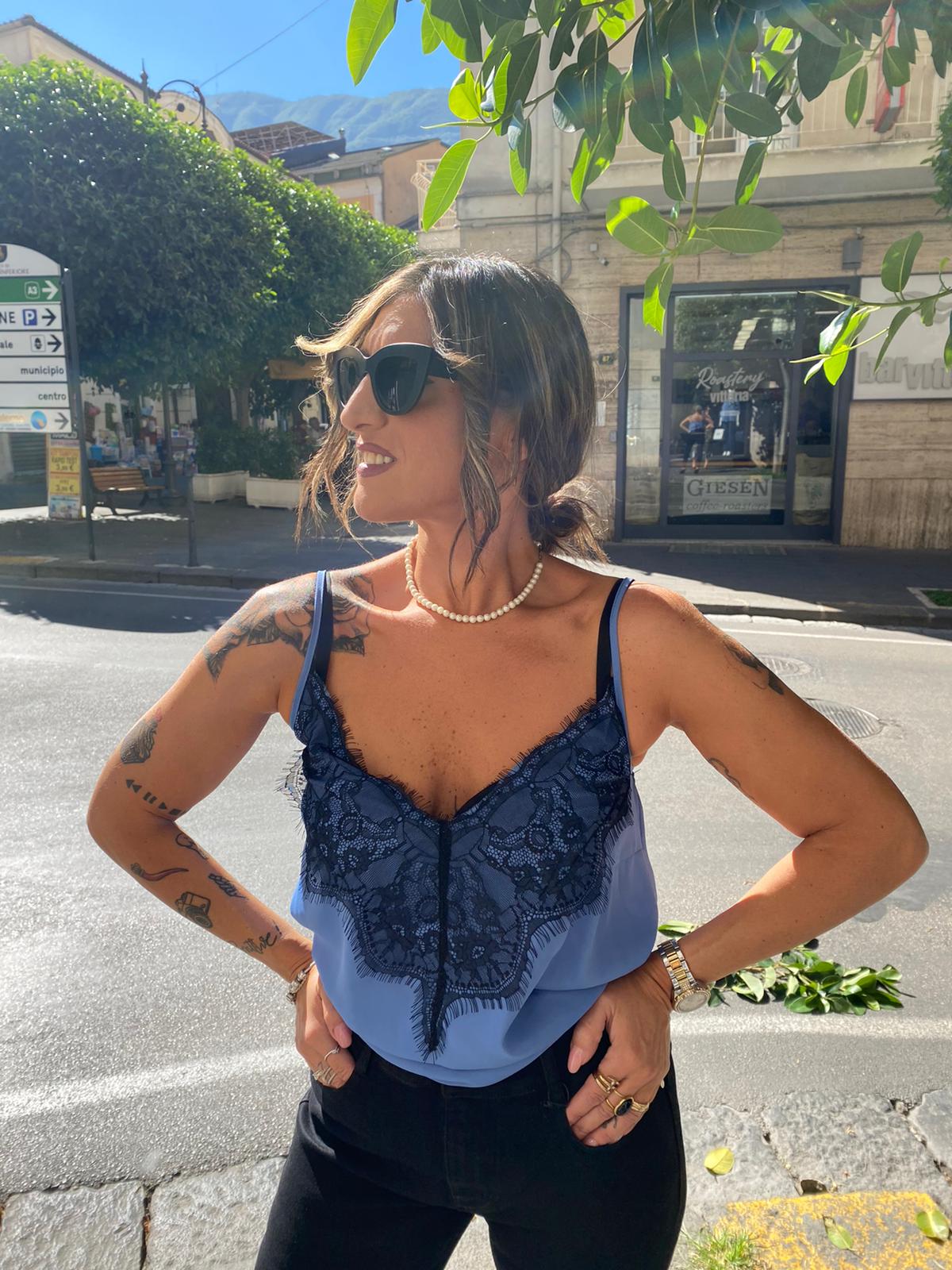 Top con pizzo Lizalù 6162
