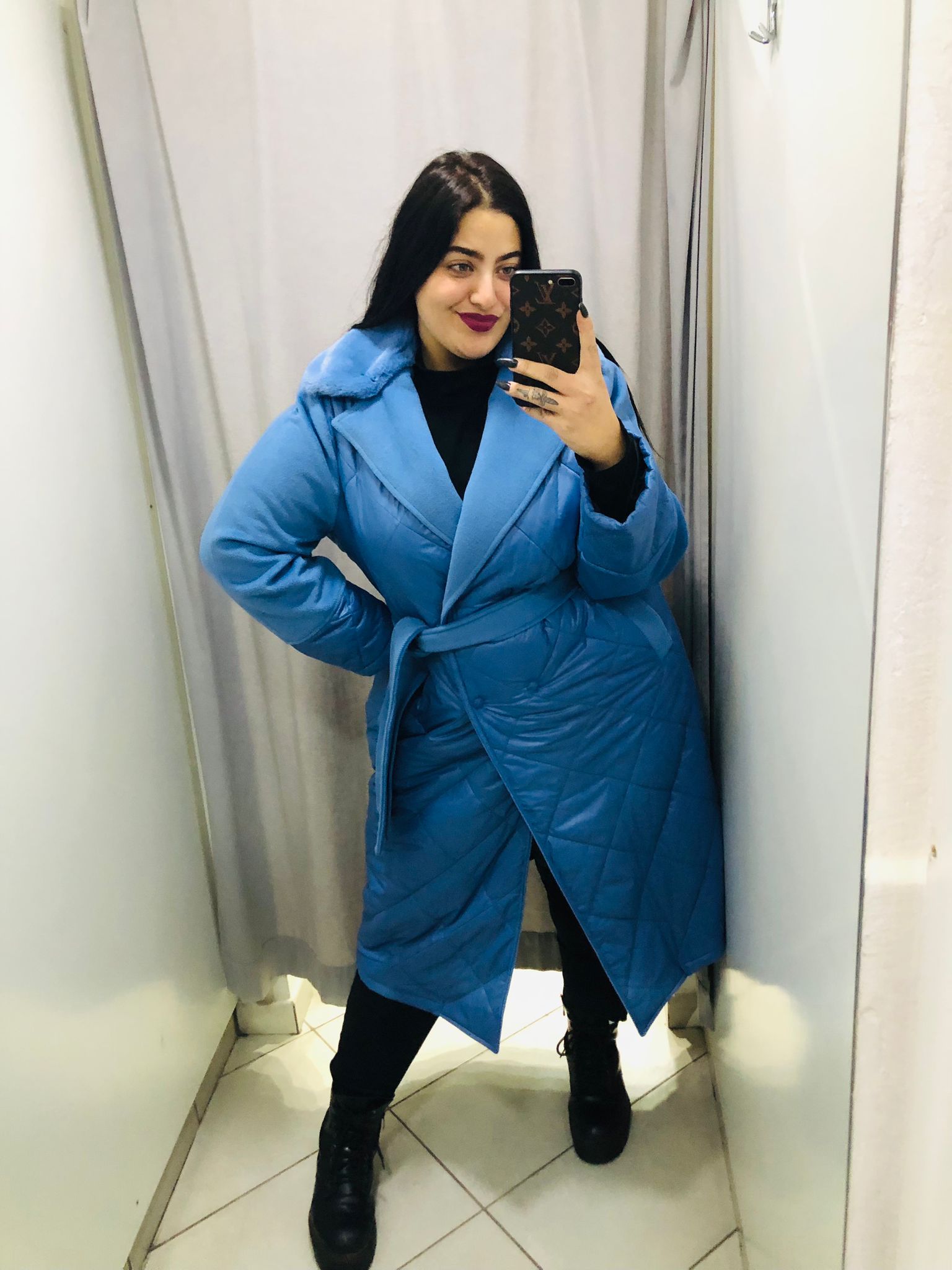 Cappotto con inserti trapuntati e cintura Lizalù 300L