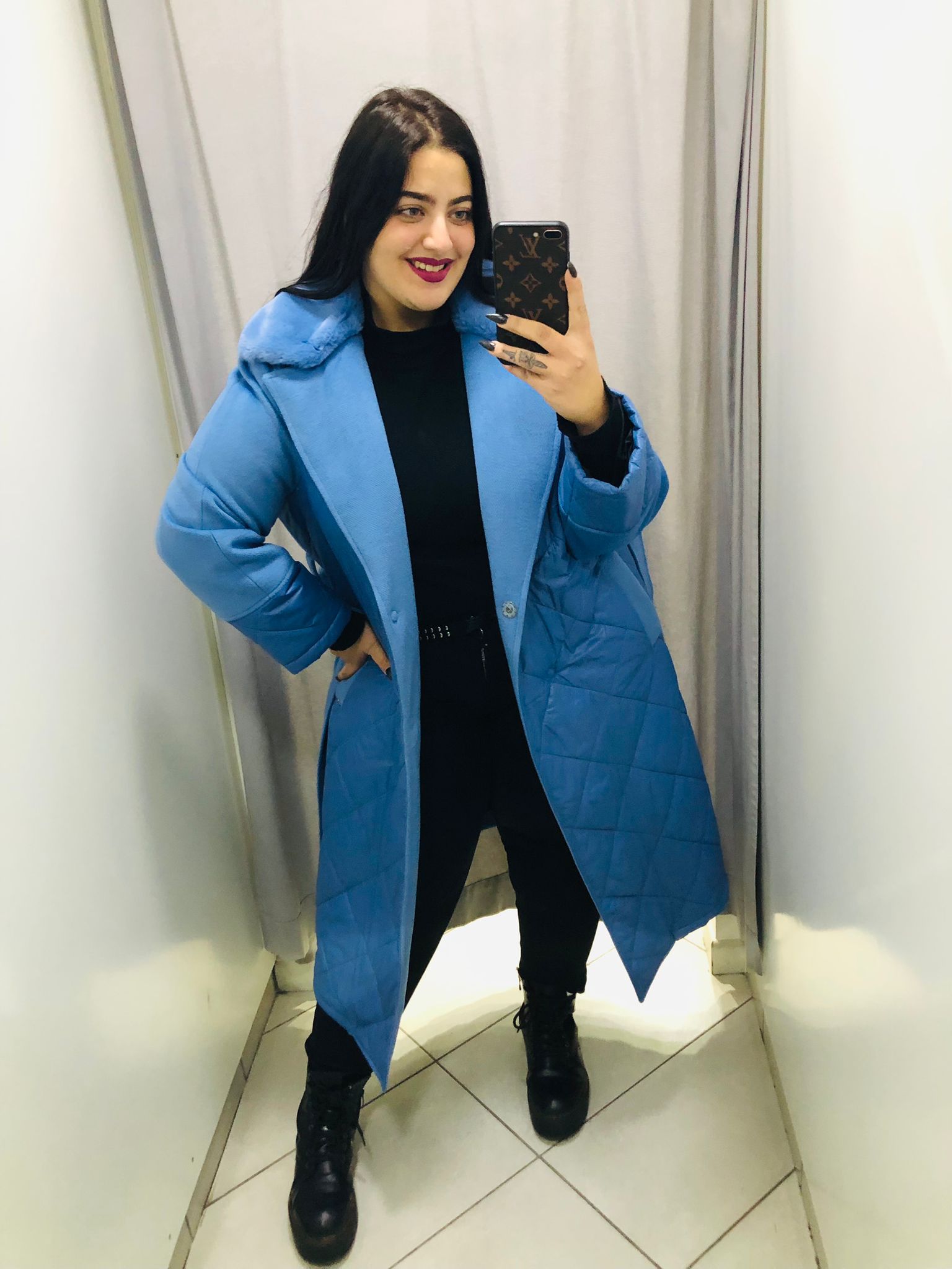 Cappotto con inserti trapuntati e cintura Lizalù 300L