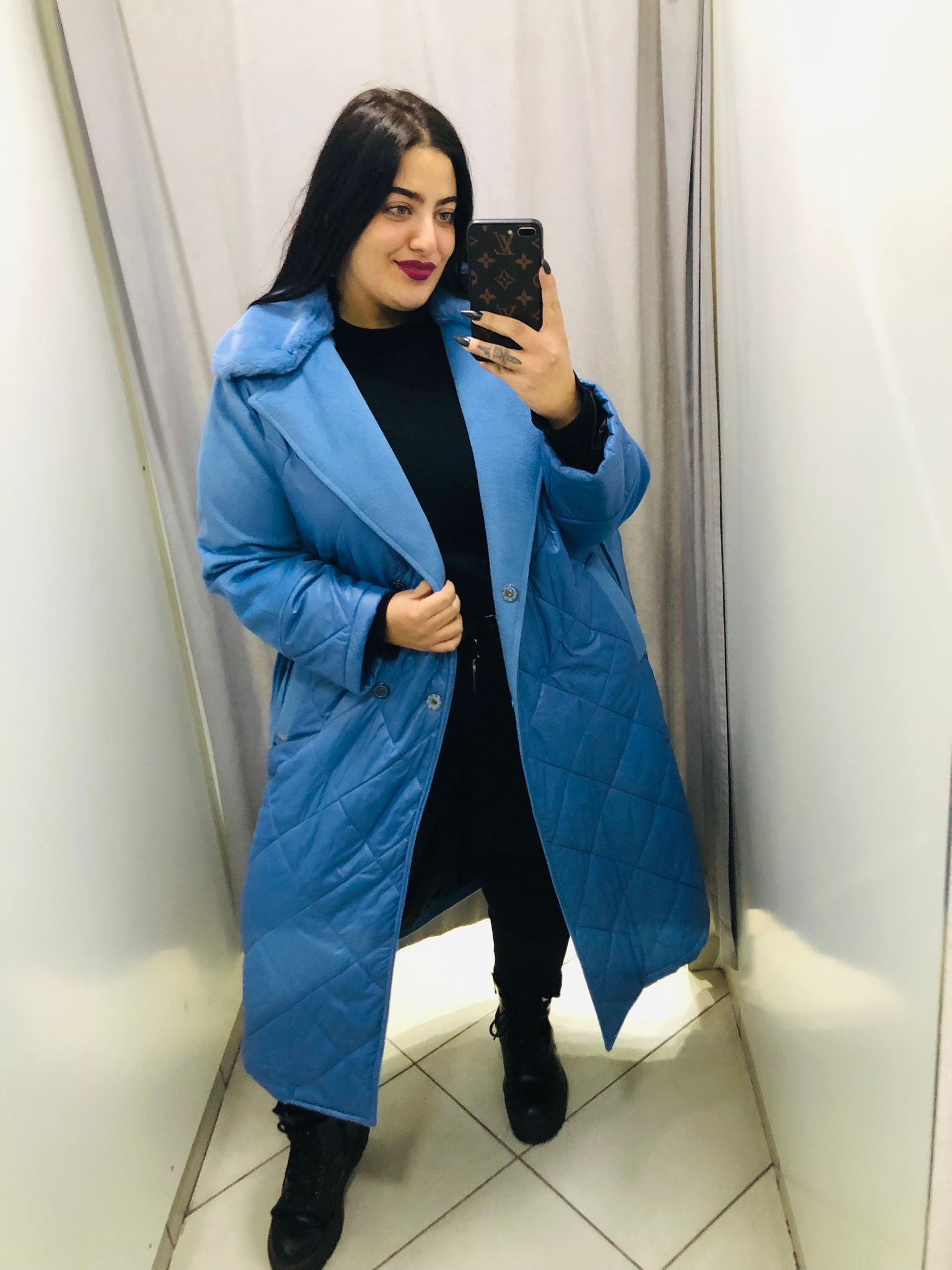 Cappotto con inserti trapuntati e cintura Lizalù 300L
