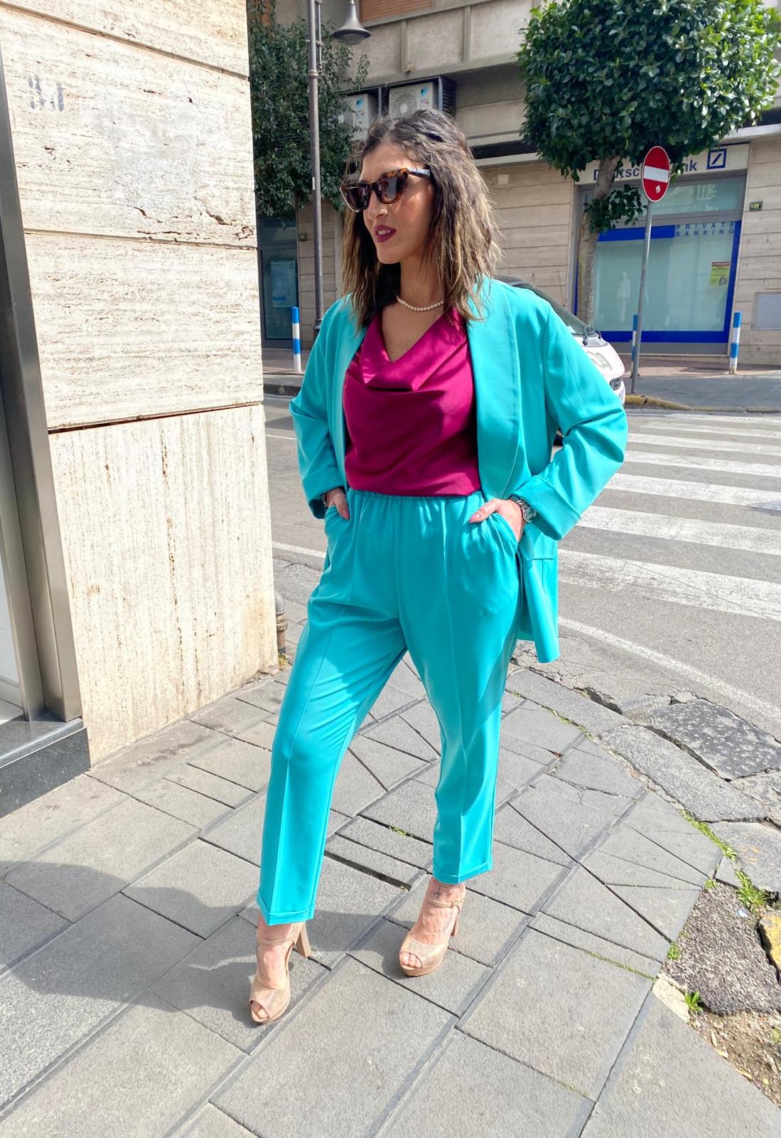 Top spalla larga effetto seta con collo a bavero Lizalù ZARA